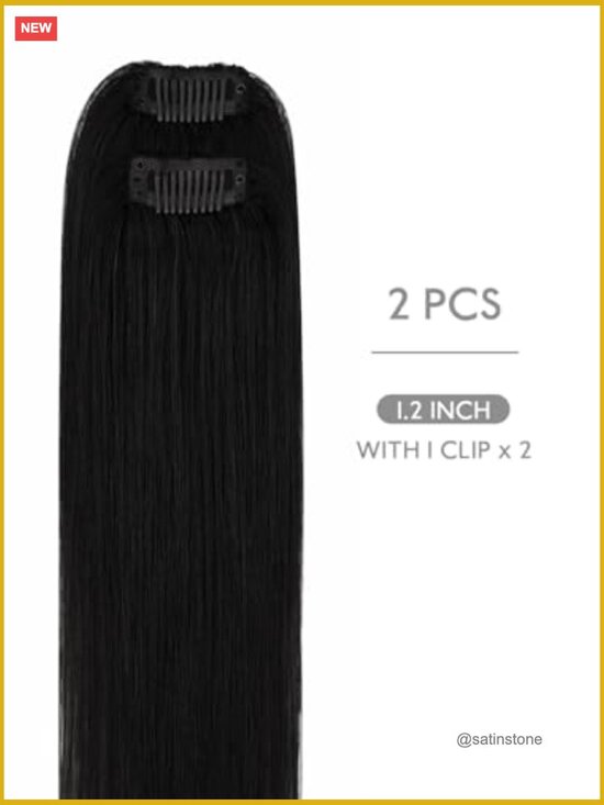 Clip in Human Hair Extensions 14 inch 2pcs 10g Scalp Fill-ins Invisible Coverage